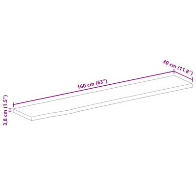 vidaXL Dessus de table à bord vivant 160x30x3,8cm bois massif manguier