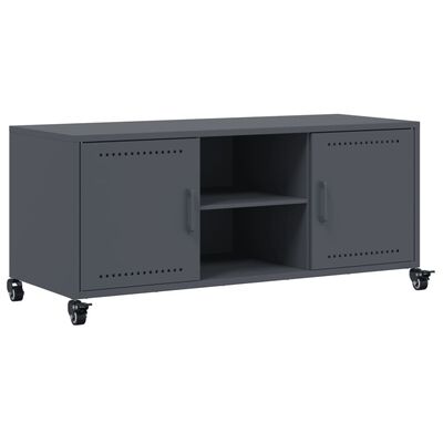 vidaXL Meuble TV anthracite 100,5x39x43,5 cm acier