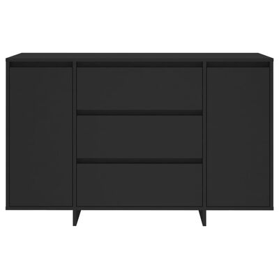 vidaXL Buffet avec 3 tiroirs Noir 120x41x75 cm Bois d'ingénierie