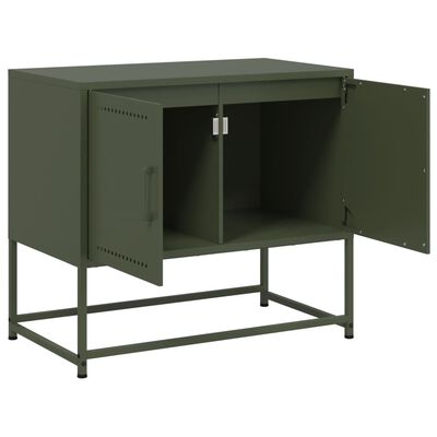 vidaXL Meuble TV vert olive 68,5x39x60,5 cm acier