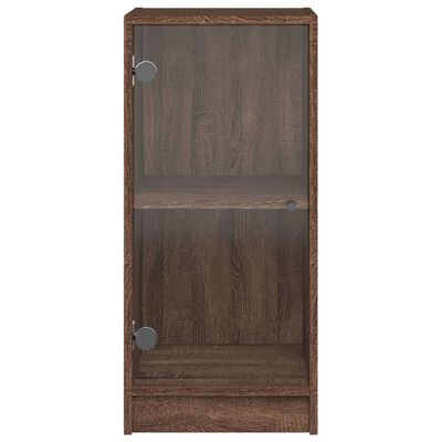 vidaXL Armoire latérale avec portes en verre chêne marron 35x37x75,5cm