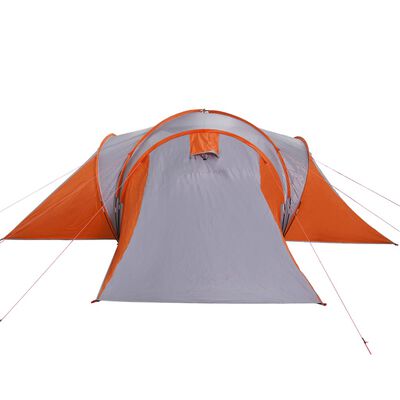 vidaXL Tente familiale à dôme 6 personnes gris et orange imperméable