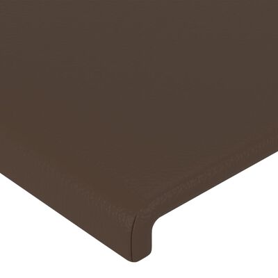 vidaXL Tête de lit à LED Marron 100x5x78/88 cm Similicuir