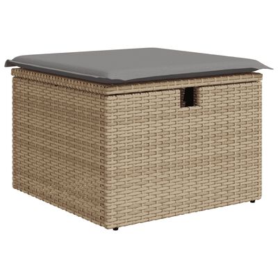 vidaXL Salon de jardin avec coussins 9pcs mélange beige résine tressée