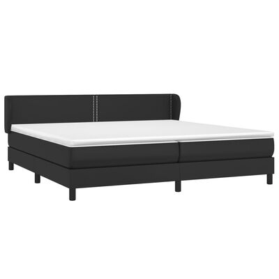 vidaXL Sommier à lattes de lit avec matelas Noir 200x200 cm Similicuir