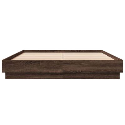 vidaXL Cadre de lit chêne marron 140x200 cm bois d'ingénierie