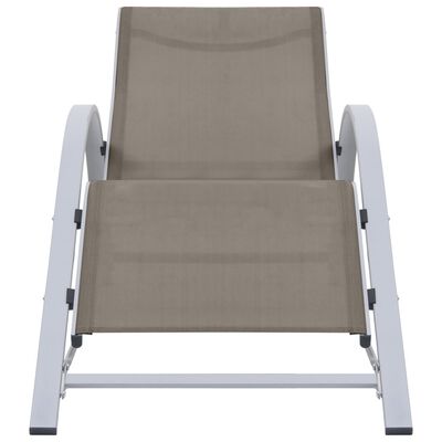 vidaXL Chaises longues lot de 2 avec table Aluminium Taupe