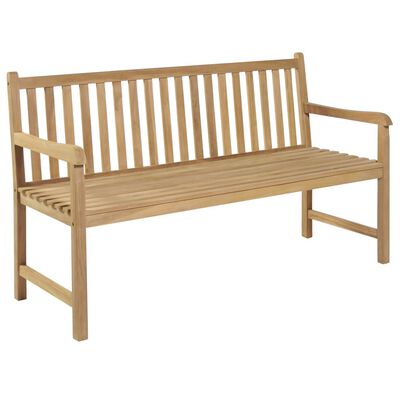 vidaXL Banc de jardin avec coussin bleu 150 cm Bois de teck massif