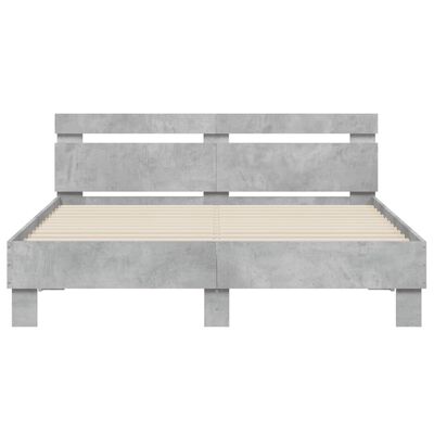 vidaXL Cadre de lit sans matelas gris béton 140x190 cm