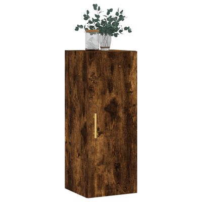 vidaXL Armoire murale chêne fumé 34,5x34x90 cm