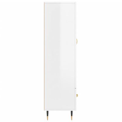 vidaXL Buffet haut blanc brillant 69,5x31x115 cm bois d'ingénierie