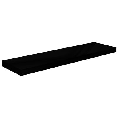 vidaXL Étagère murale flottante 2 pcs Noir brillant 90x23,5x3,8 cm MDF