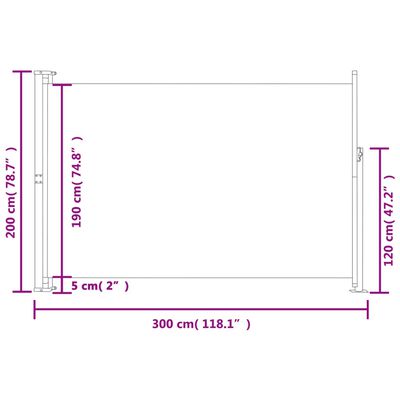 vidaXL Auvent latéral rétractable de patio 200x300 cm Marron