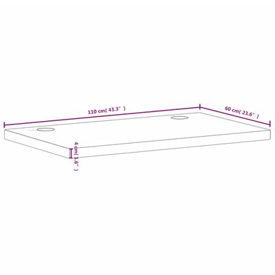 vidaXL Dessus de bureau 110x60x4 cm bois massif de hêtre