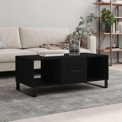 vidaXL Table basse noir 102x50x40 cm bois d'ingénierie