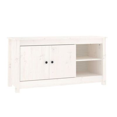 vidaXL Meuble TV Blanc 103x36,5x52 cm Bois de pin massif