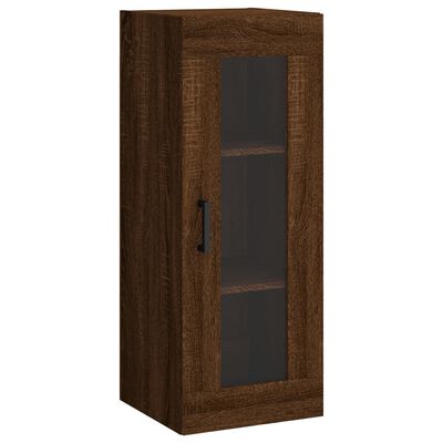 vidaXL Buffet haut Chêne marron 34,5x34x180 cm Bois d'ingénierie