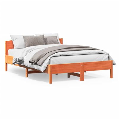 vidaXL Cadre de lit sans matelas cire marron 140x200cm bois pin massif