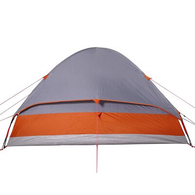 vidaXL Tente de camping à dôme 2 personnes gris et orange imperméable