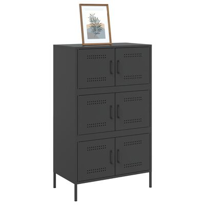 vidaXL Buffet haut noir 68x39x113 cm acier