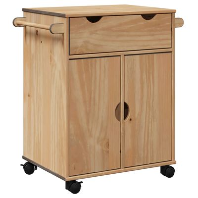 vidaXL Chariot de cuisine OTTA 59x45x80 cm bois massif de pin