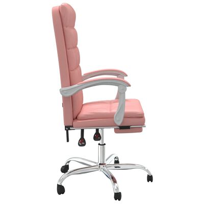 Chaise de bureau rose inclinable avec repose-pieds, chaise de