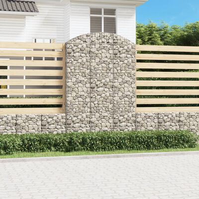 vidaXL Panier de gabions arqué 150x30x220/240 cm Fer galvanisé