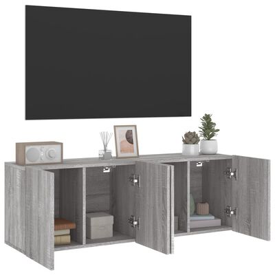 vidaXL Meubles TV muraux 2 pcs sonoma gris 60x30x41 cm