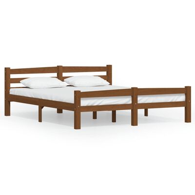 vidaXL Cadre de lit sans matelas marron miel pin massif 160x200 cm