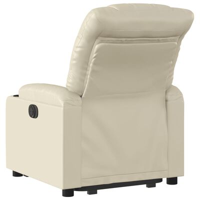 vidaXL Fauteuil inclinable Crème Similicuir