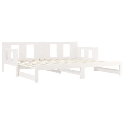 vidaXL Lit coulissant Blanc Bois de pin solide 2x(80x200) cm