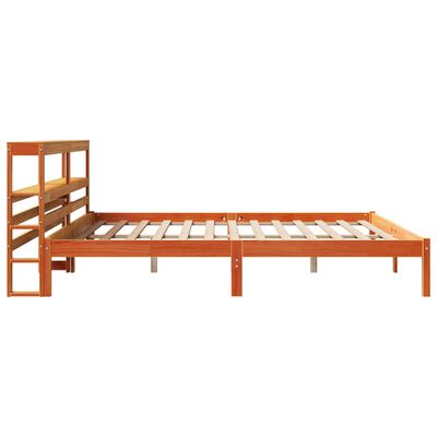 vidaXL Cadre de lit et tête de lit sans matelas cire marron 200x200 cm