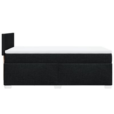 vidaXL Sommier à lattes de lit avec matelas Noir 90x190 cm Tissu