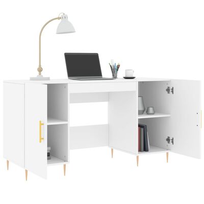 vidaXL Bureau blanc 140x50x75 cm bois d'ingénierie