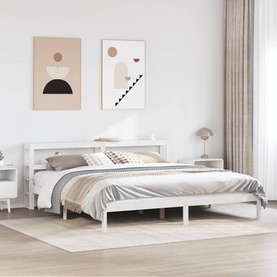 vidaXL Cadre de lit sans matelas blanc 180x200 cm bois massif de pin