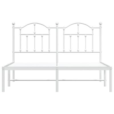 vidaXL Cadre de lit métal sans matelas et tête de lit blanc 135x190 cm