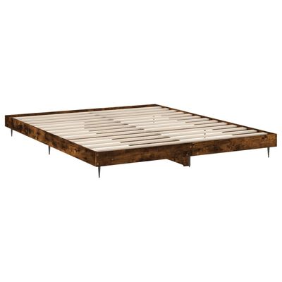 vidaXL Cadre de lit sans matelas chêne fumé 150x200 cm bois ingénierie