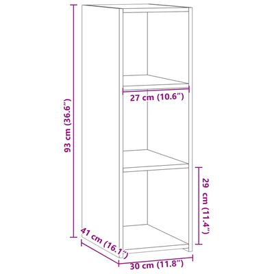 vidaXL Buffet gris béton 30x41x93 cm bois d'ingénierie