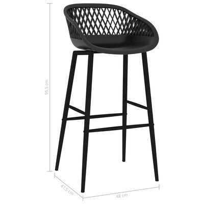 vidaXL Chaises de bar lot de 2 noir