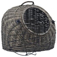 vidaXL Cage de transport pour chats Gris 45x35x35 cm Saule naturel