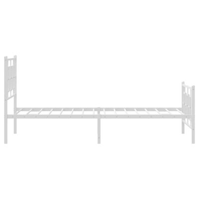 vidaXL Cadre de lit métal sans matelas et pied de lit blanc 100x200 cm