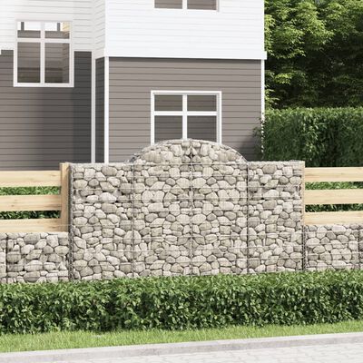 vidaXL Paniers à gabions arqués 8 pcs 200x30x120/140 cm Fer galvanisé