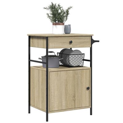 vidaXL Chariot de cuisine chêne sonoma 56x43x89,5 cm bois d'ingénierie