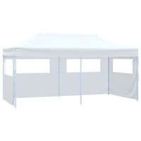 vidaXL Tente de réception pliable avec 4 parois 3x6 m Acier Blanc