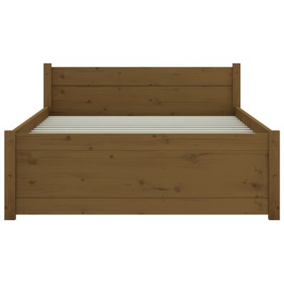 vidaXL Cadre de lit Marron miel Bois massif 75x190 cm Petit simple