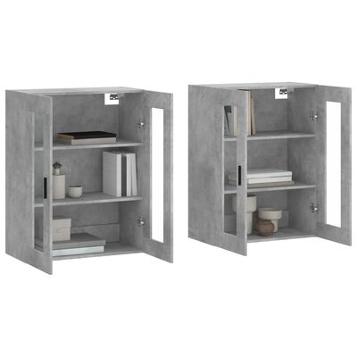 vidaXL Armoires murales 2 pcs gris béton bois d'ingénierie