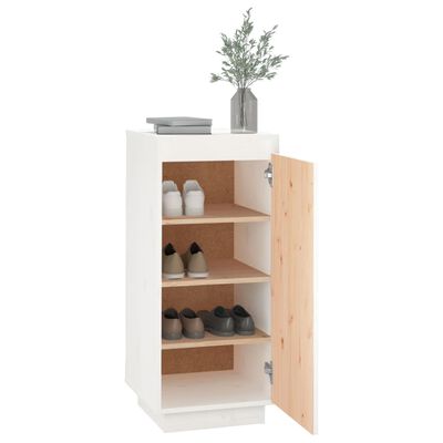 vidaXL Armoire à chaussures Blanc 35x35x80 cm Bois de pin massif