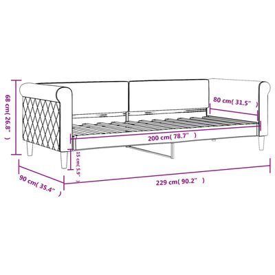 vidaXL Lit de repos vert foncé 80x200 cm velours