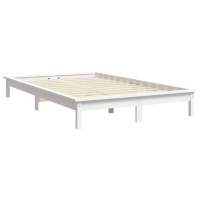 vidaXL Cadre de lit blanc 200x200 cm bois de pin massif