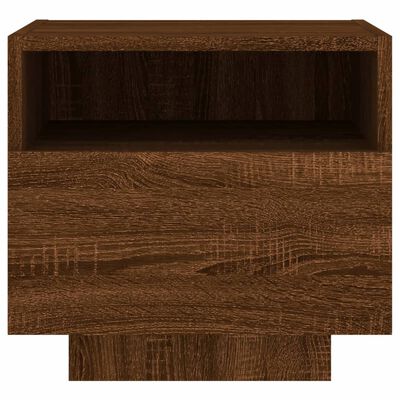 vidaXL Table de chevet avec lumières LED chêne marron 40x39x37 cm